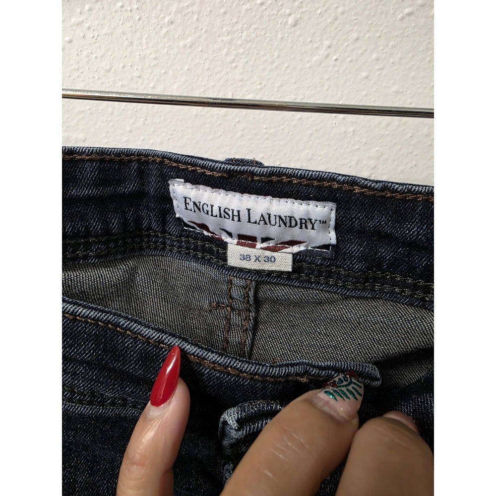 English Laundry Harrow Straight Fit Jeans Men's 38x30 Dark Wash Stretch‎ Denim - Picture 3 of 9